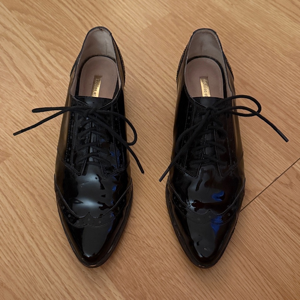 Black Patent Leather Oxford Shoes